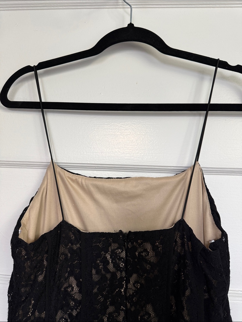 Lulu's Black Lace Bodice jumpsuit with Nude Lining - Picture 7 of 9